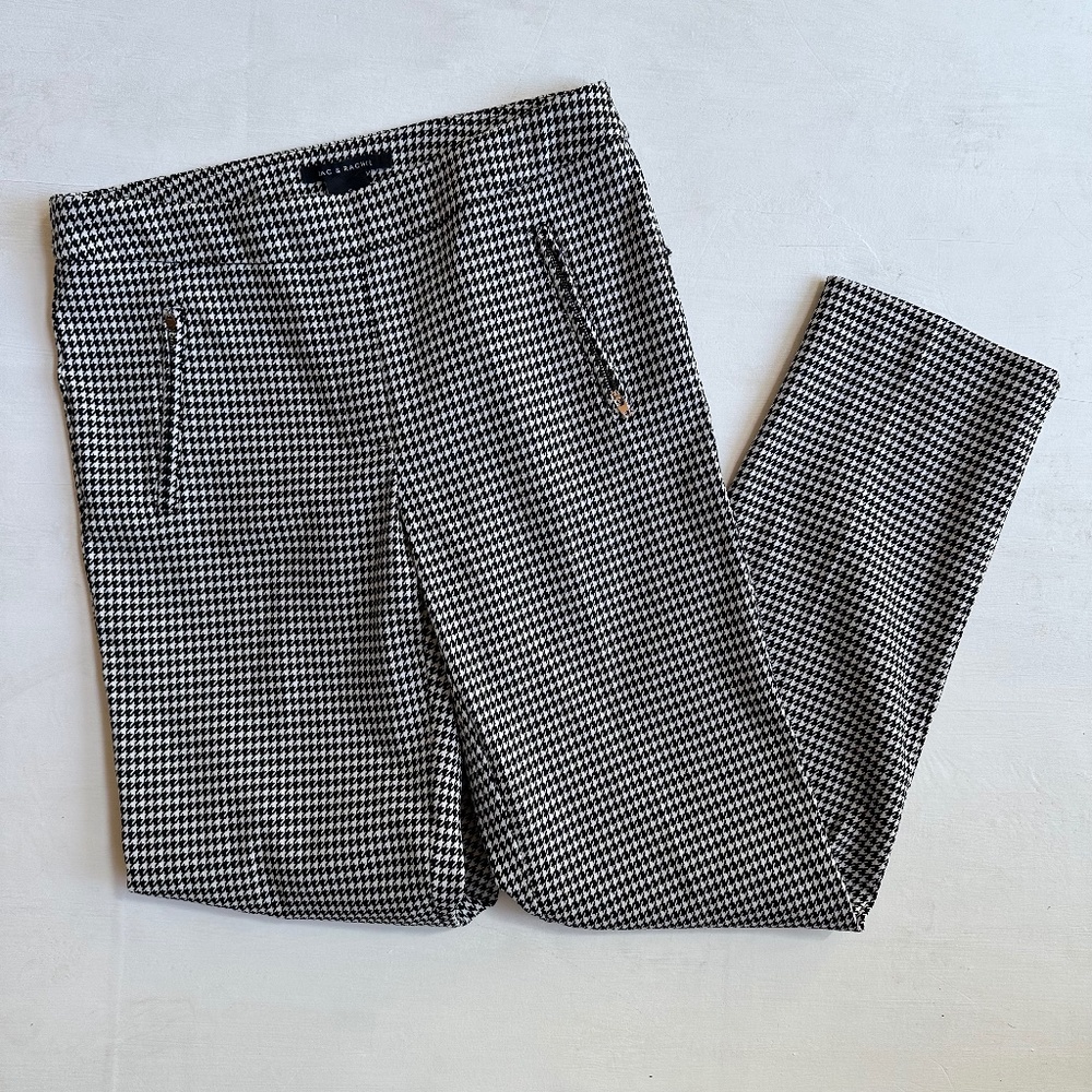 Zac & Rachael Houndstooth Plaid Pull On Pants